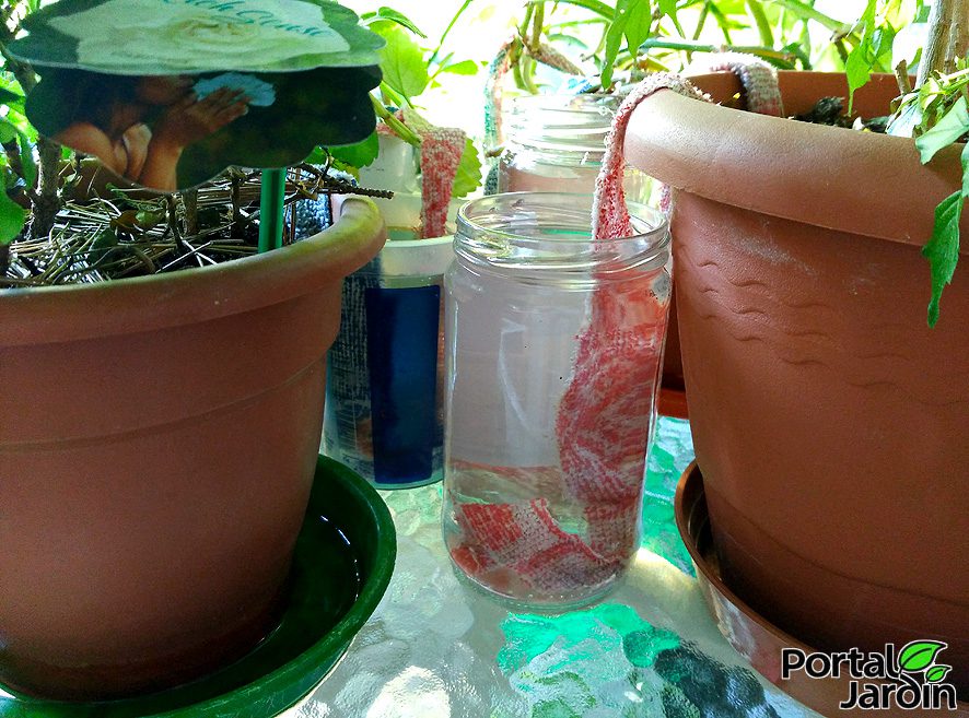Auto riego casero para macetas